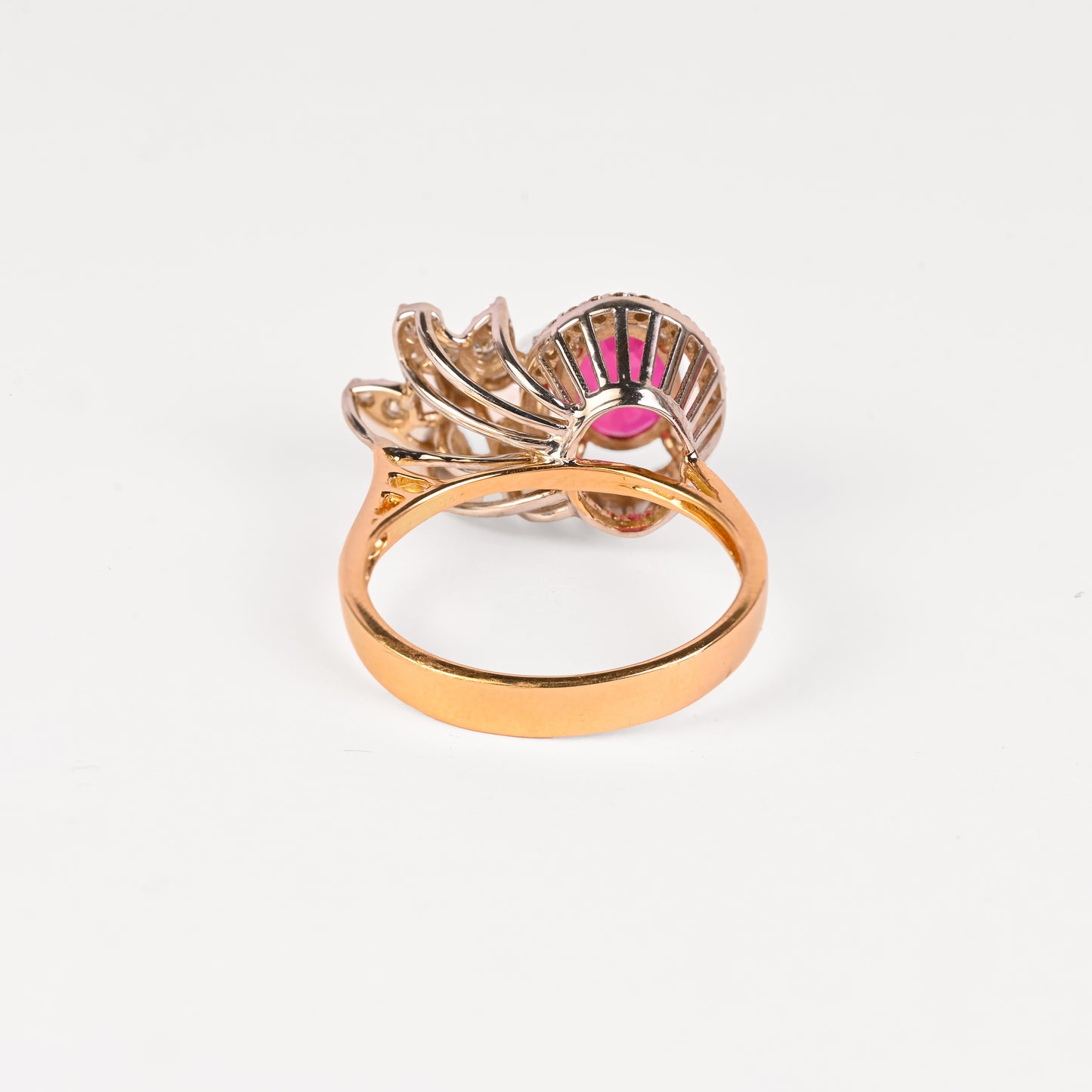 Magic Encircled Reflected Flowering Oval Ring