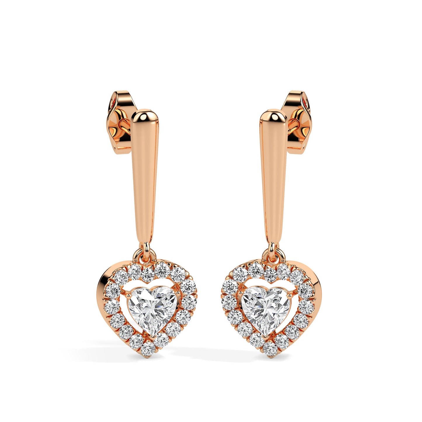 Magic Love in Every Sparkle: Heart Diamond Earrings