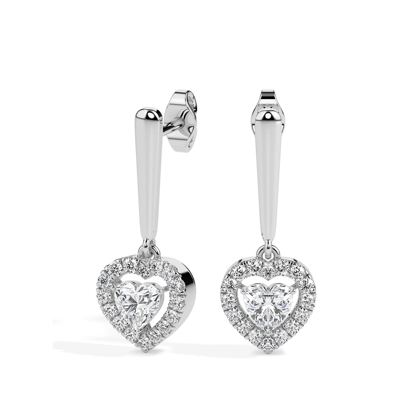 Magic Love in Every Sparkle: Heart Diamond Earrings