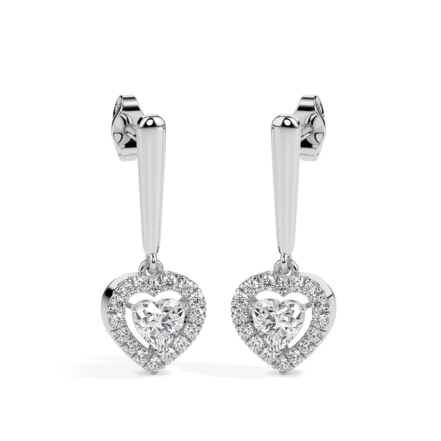 Magic Love in Every Sparkle: Heart Diamond Earrings