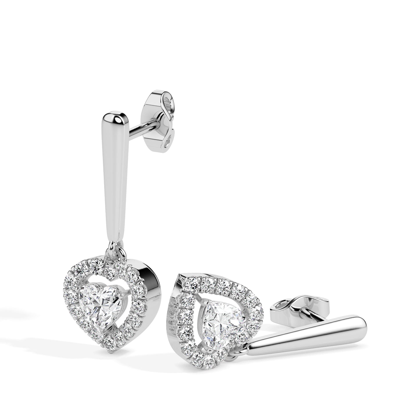 Magic Love in Every Sparkle: Heart Diamond Earrings