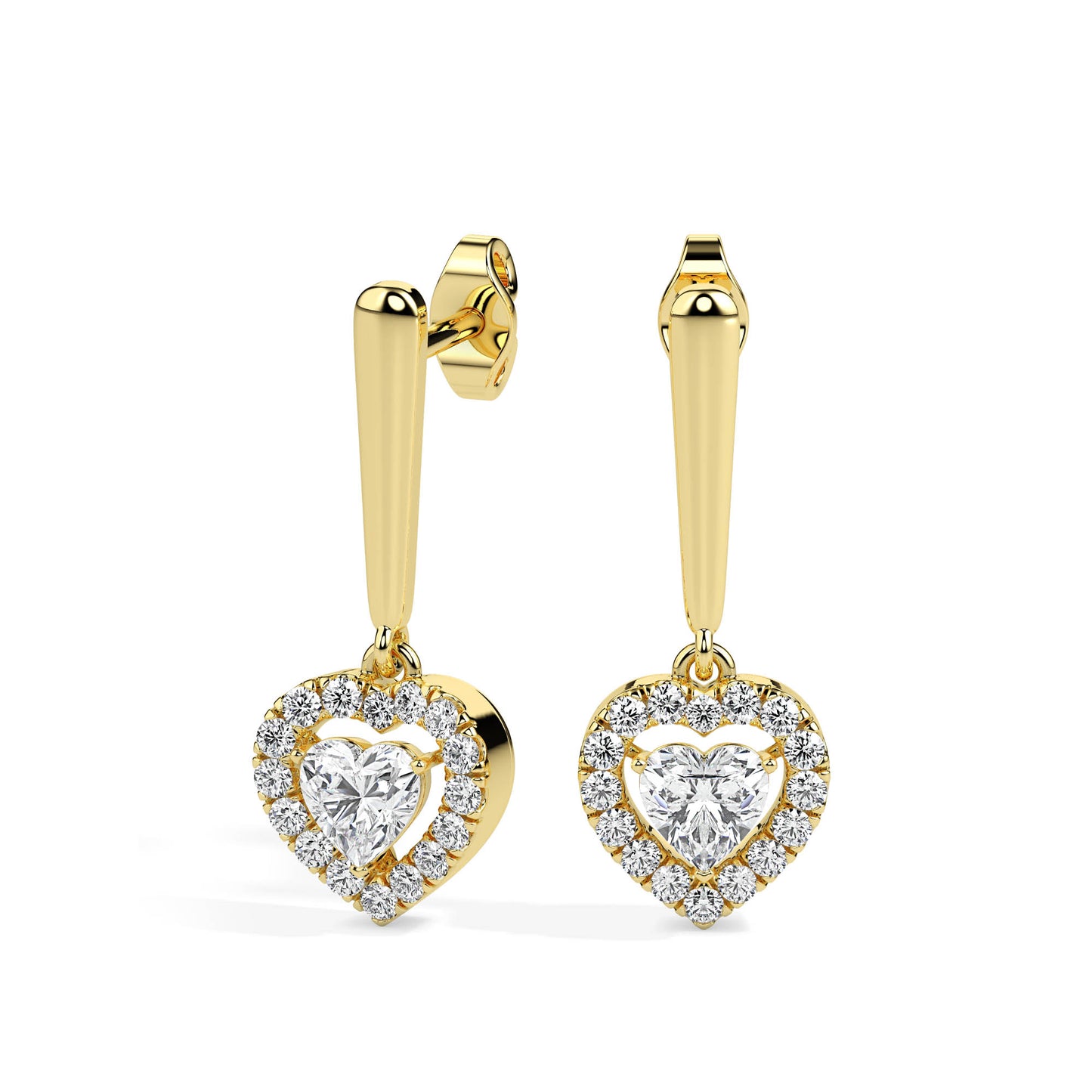 Magic Love in Every Sparkle: Heart Diamond Earrings