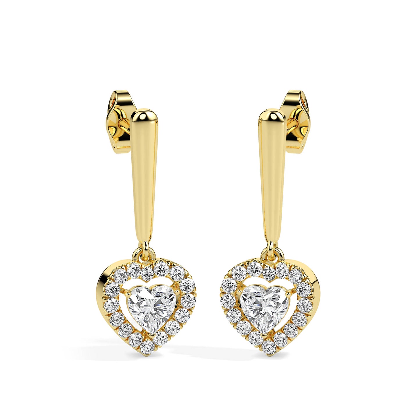 Magic Love in Every Sparkle: Heart Diamond Earrings