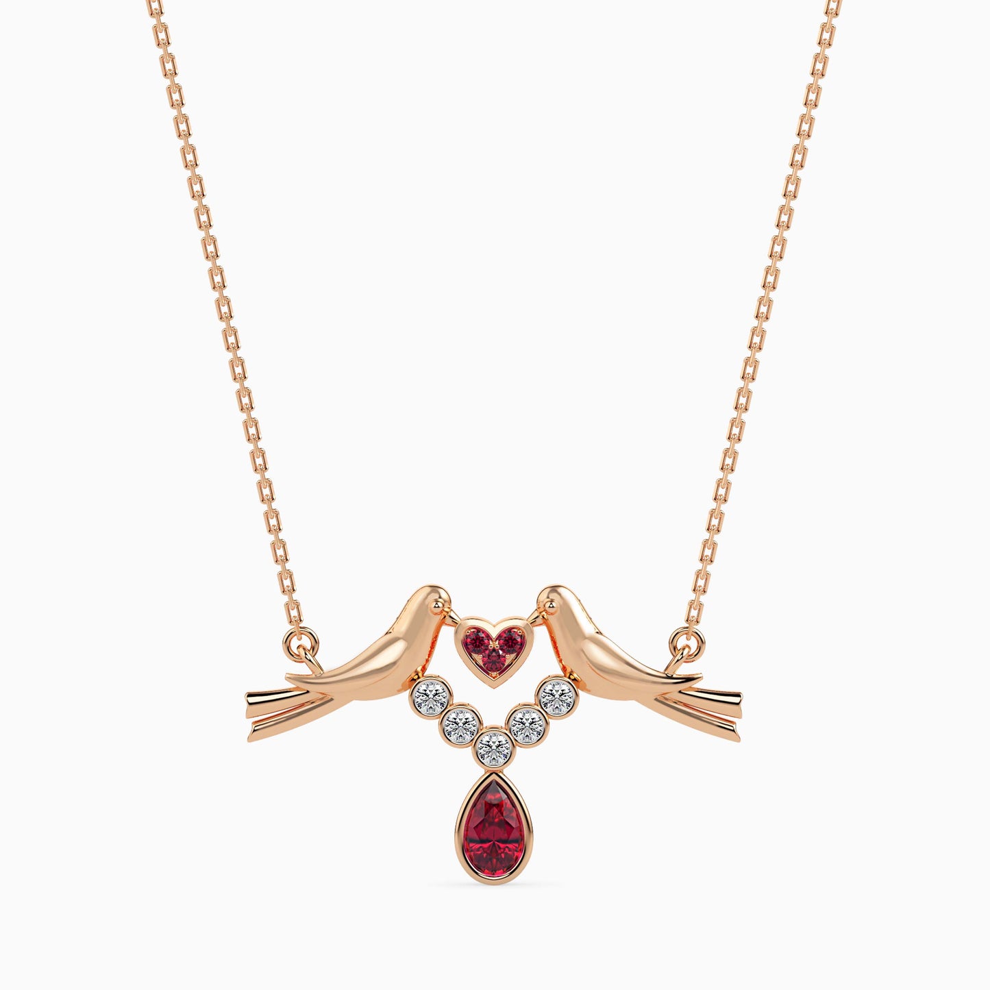 Magic Love Birds Valentine Drop Pendant