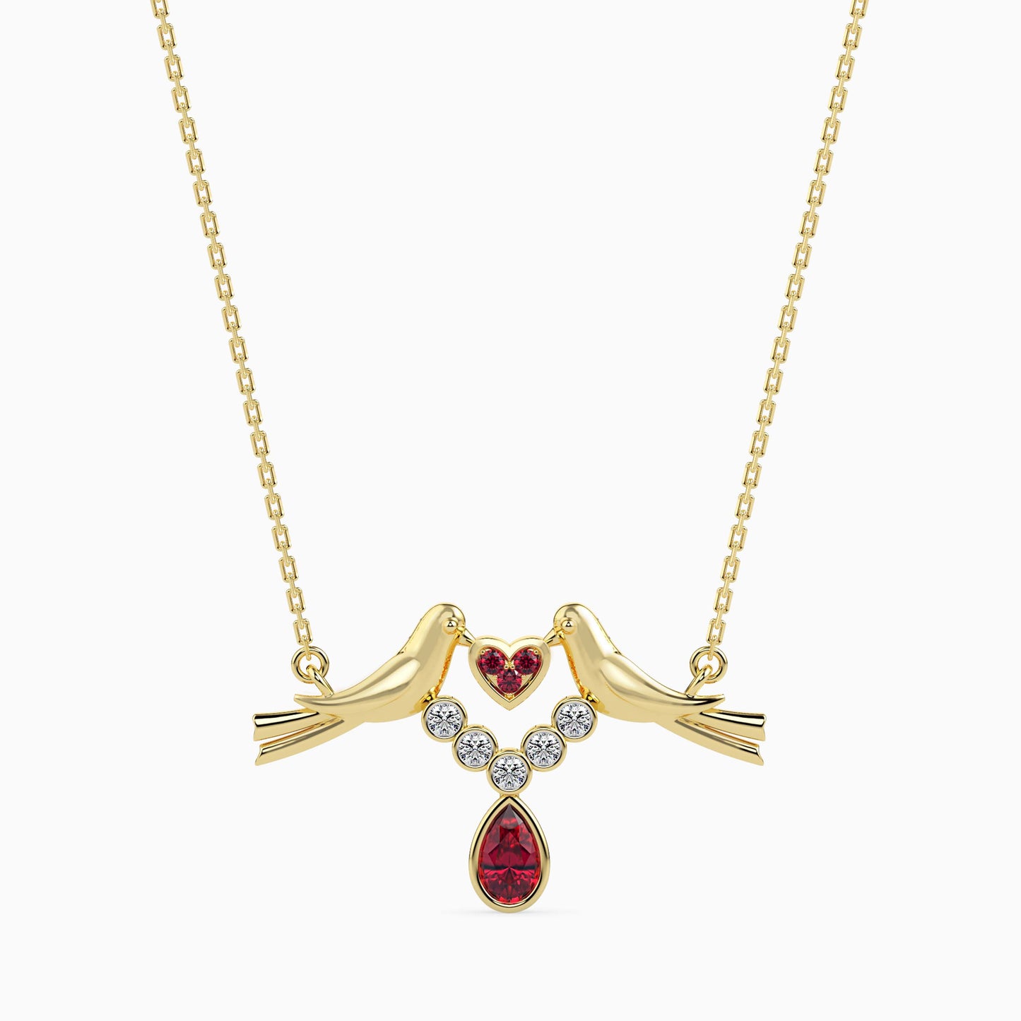 Magic Love Birds Valentine Drop Pendant