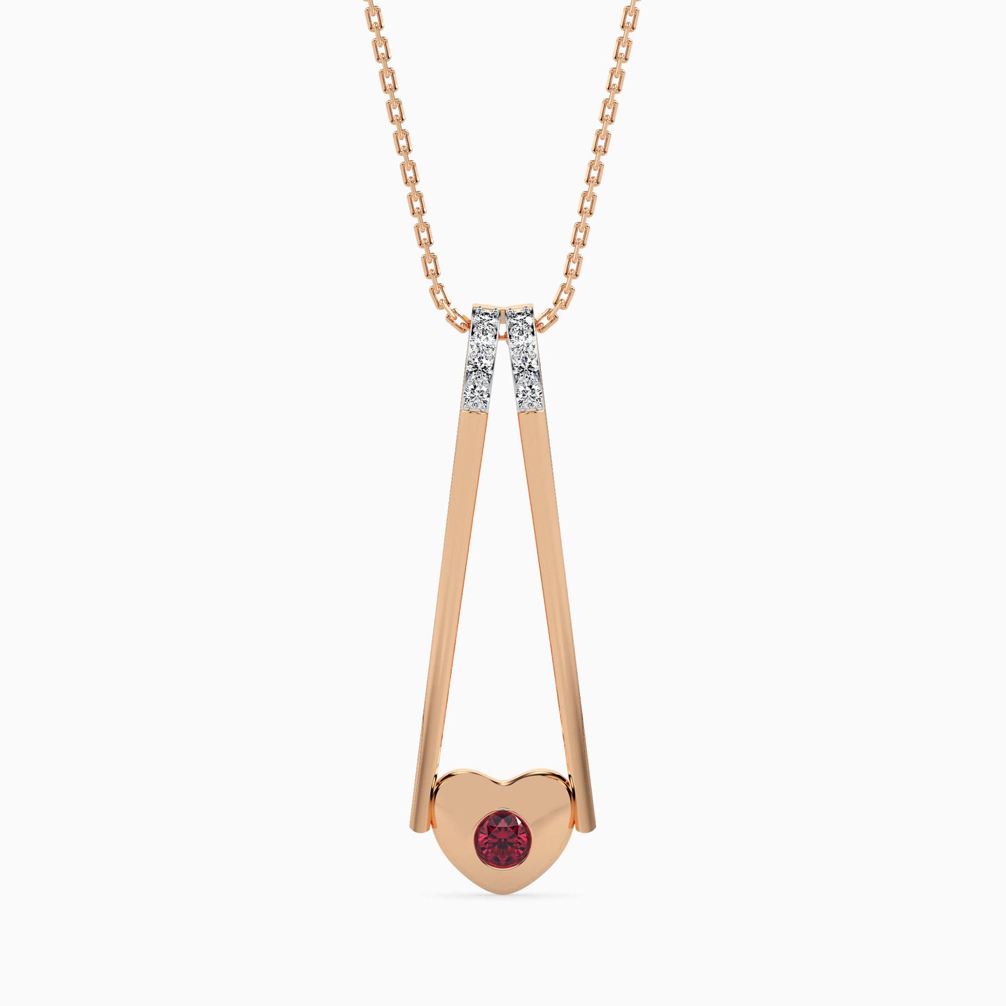 Magic Valentine Golden Charm Diamond Pendant