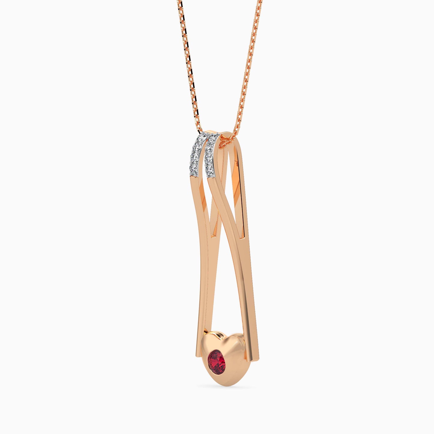 Magic Valentine Golden Charm Diamond Pendant