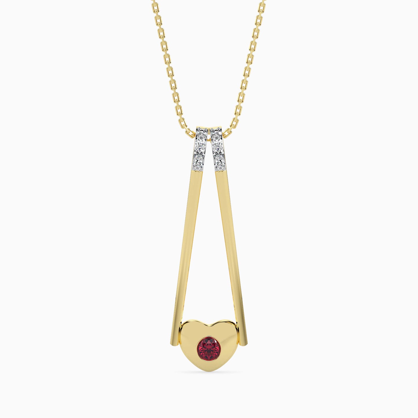 Magic Valentine Golden Charm Diamond Pendant