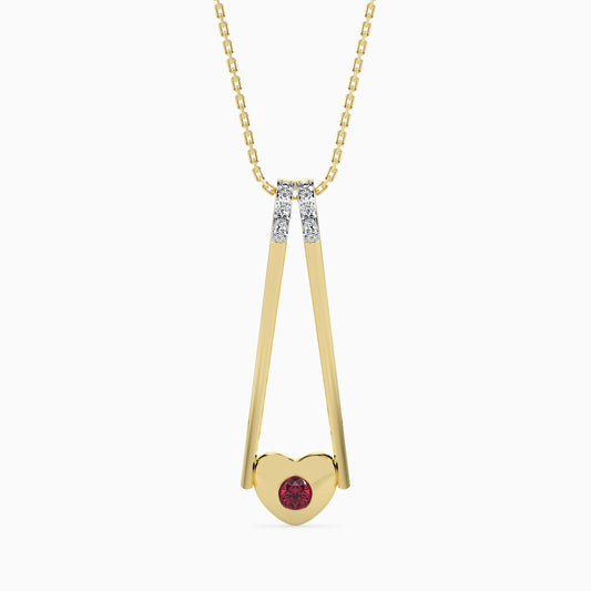 Magic Valentine Golden Charm Diamond Pendant