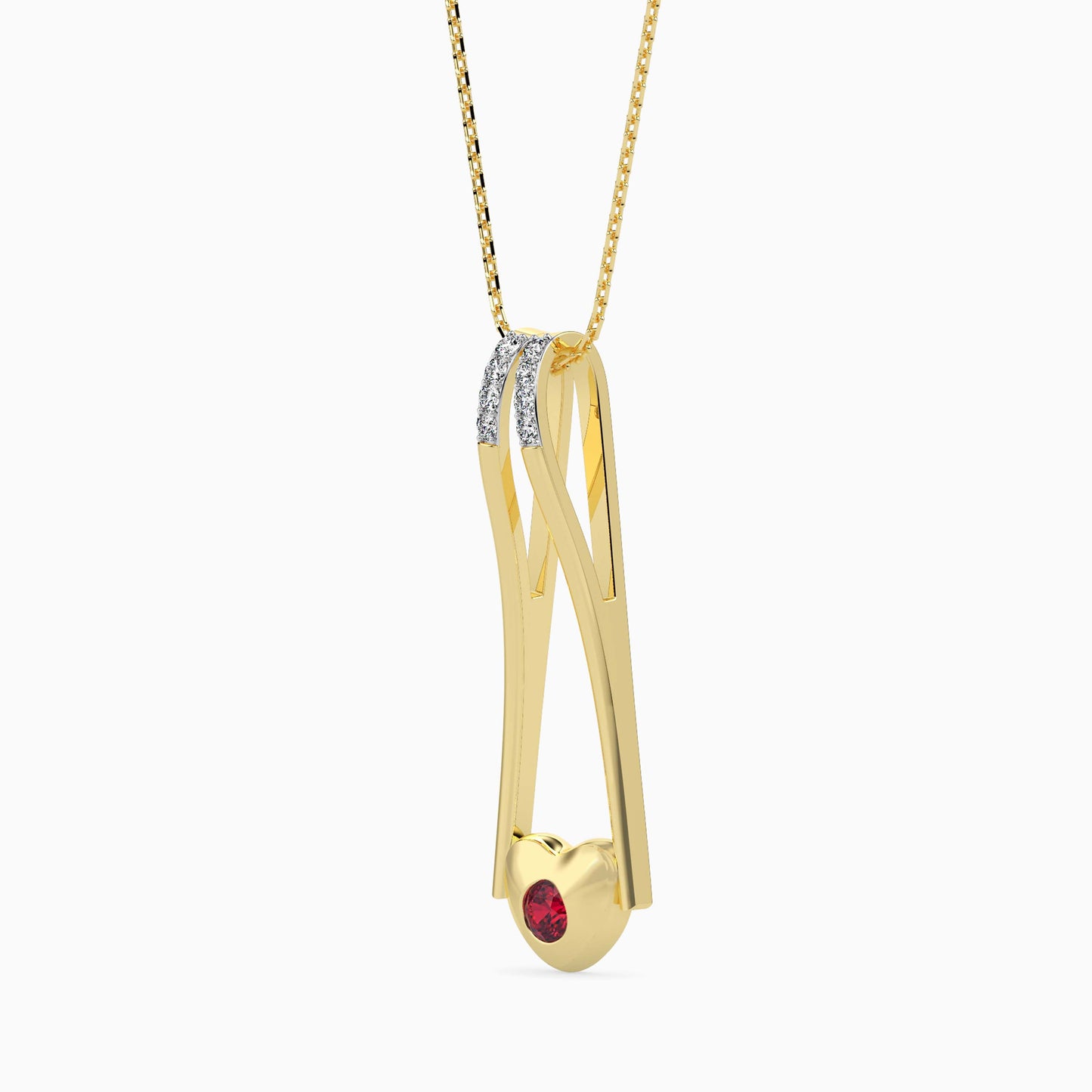 Magic Valentine Golden Charm Diamond Pendant