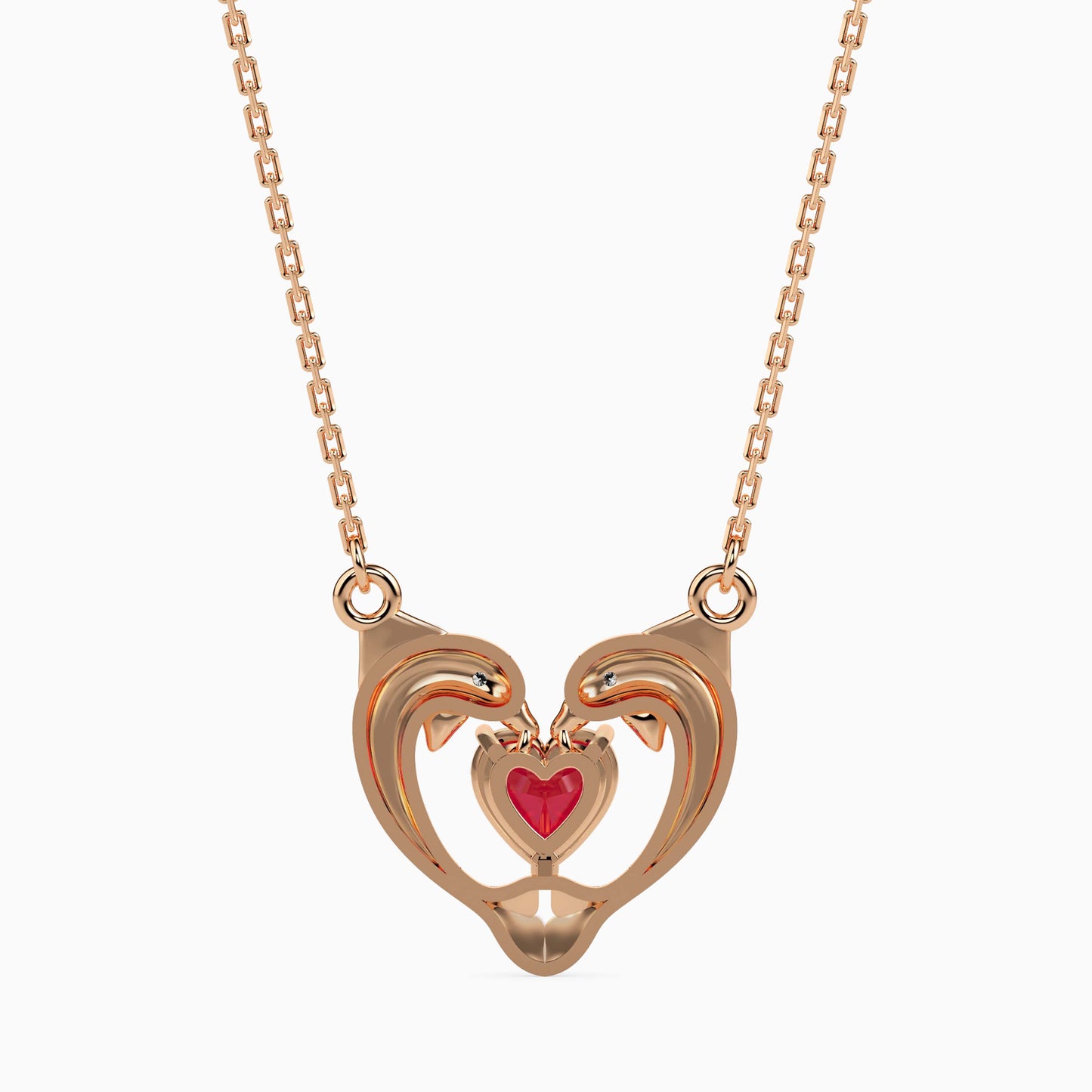 Magic Golden Dolphin Heart Valentine Pendant