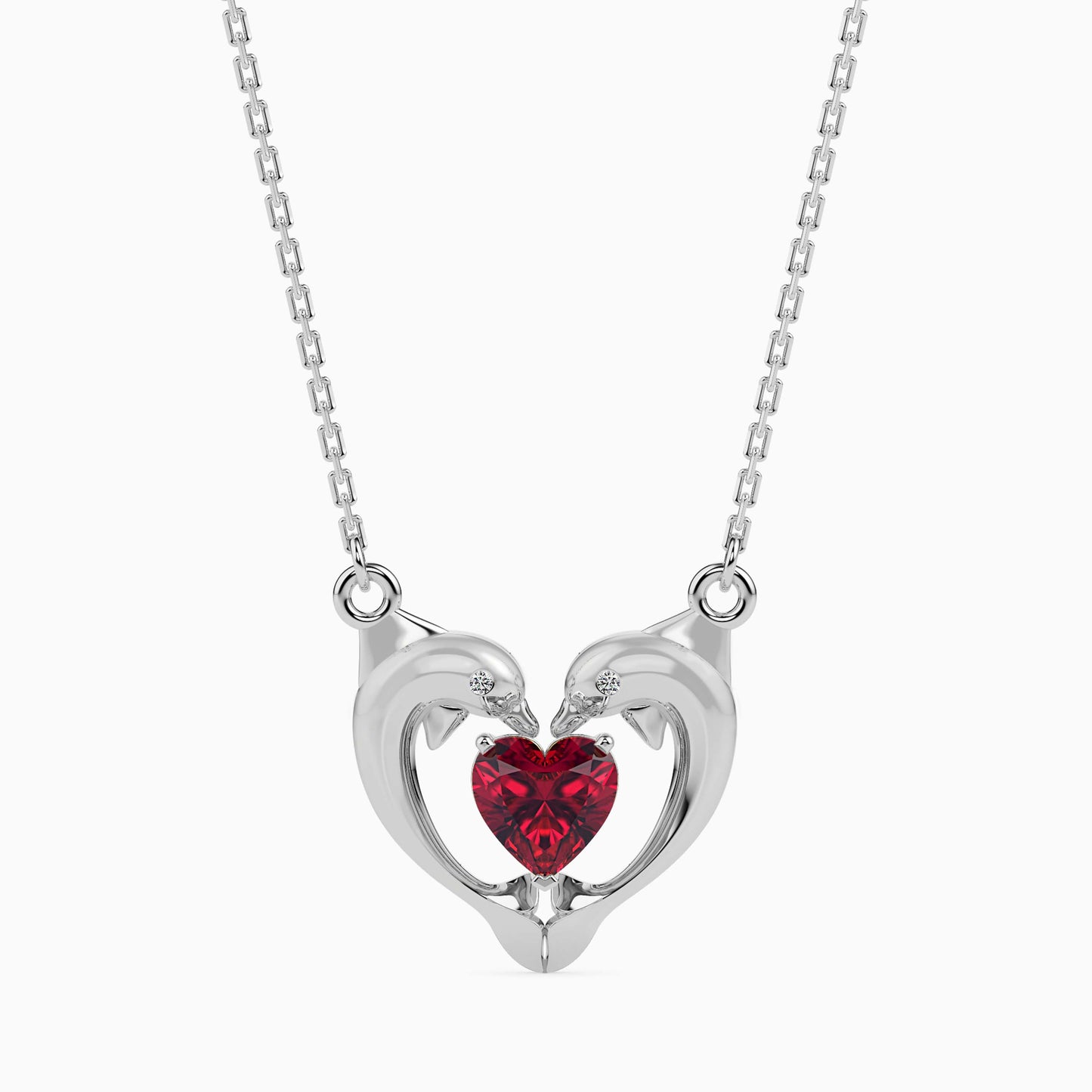 Magic Golden Dolphin Heart Valentine Pendant