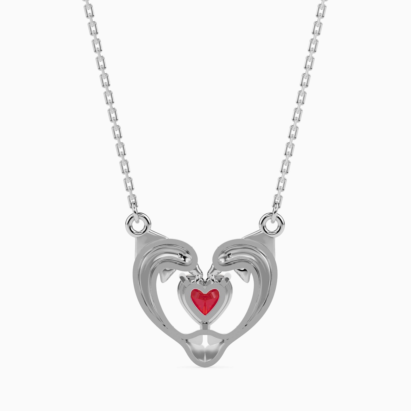 Magic Golden Dolphin Heart Valentine Pendant