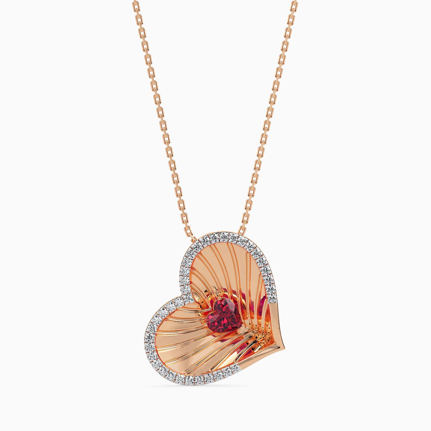 Magic Entwined Radiant Heart Valentine Pendant