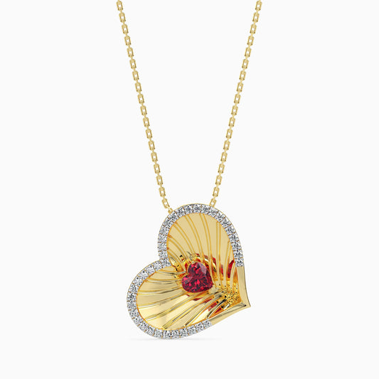 Magic Entwined Radiant Heart Valentine Pendant