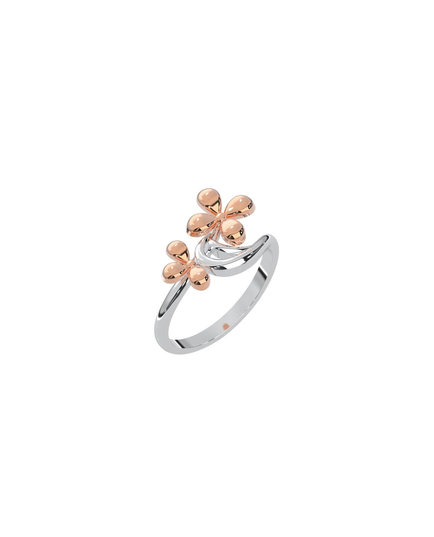 Magic Twin Flower Platinum Rosegold Ring