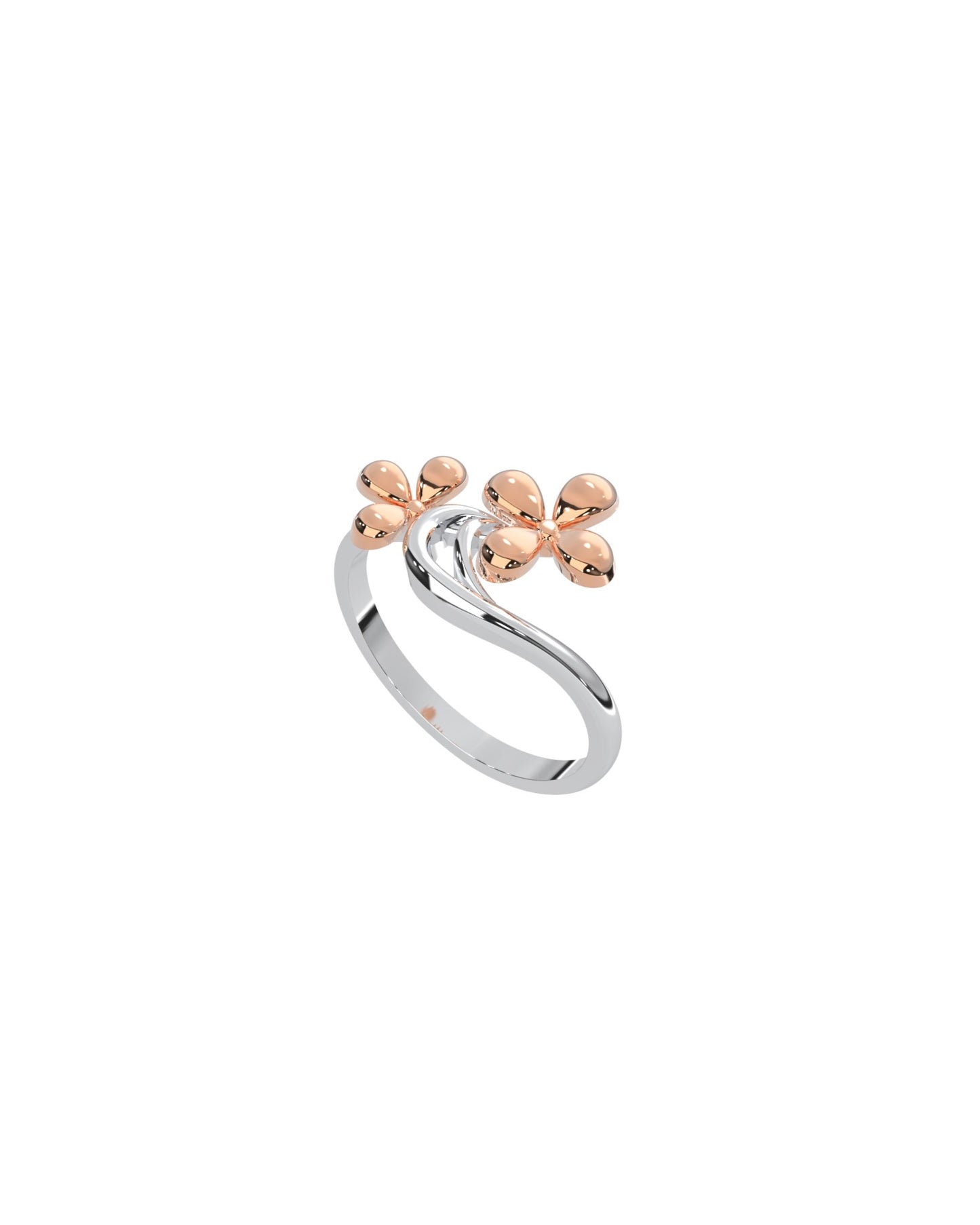Magic Twin Flower Platinum Rosegold Ring