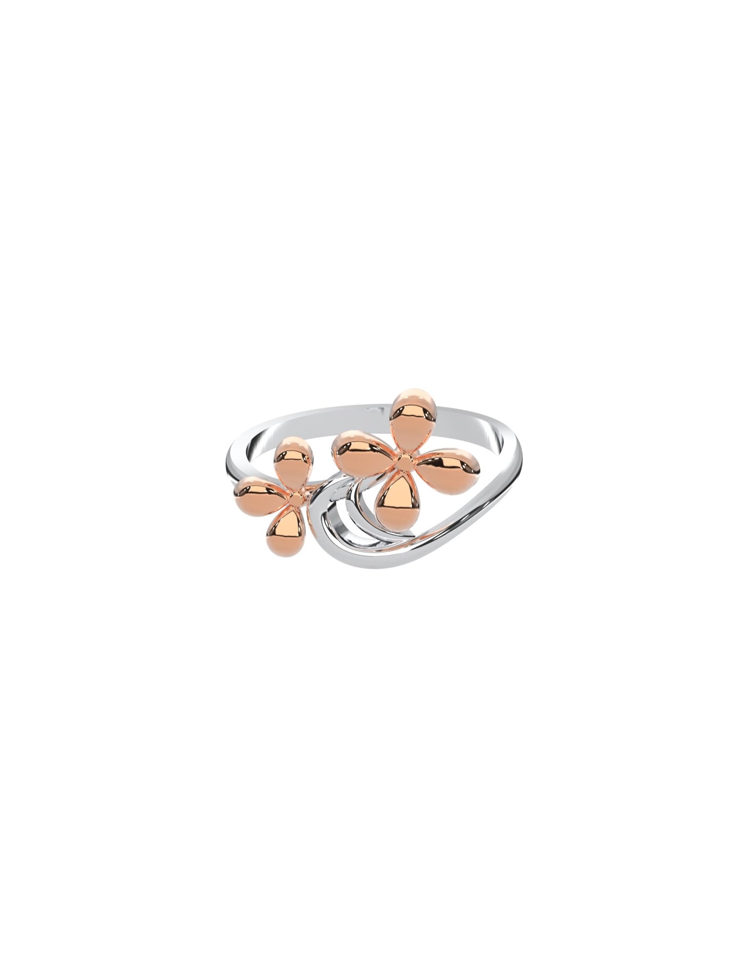 Magic Twin Flower Platinum Rosegold Ring