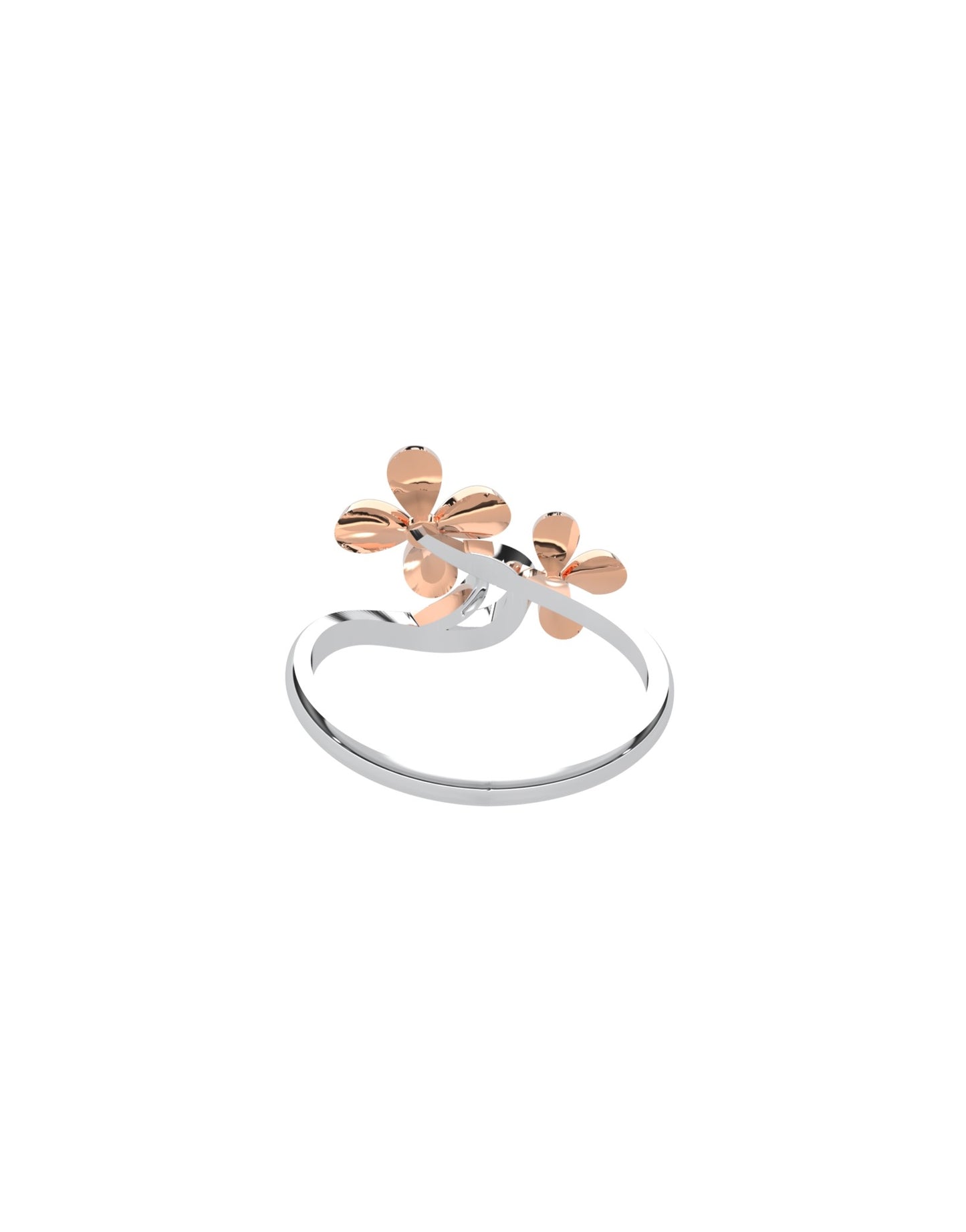 Magic Twin Flower Platinum Rosegold Ring