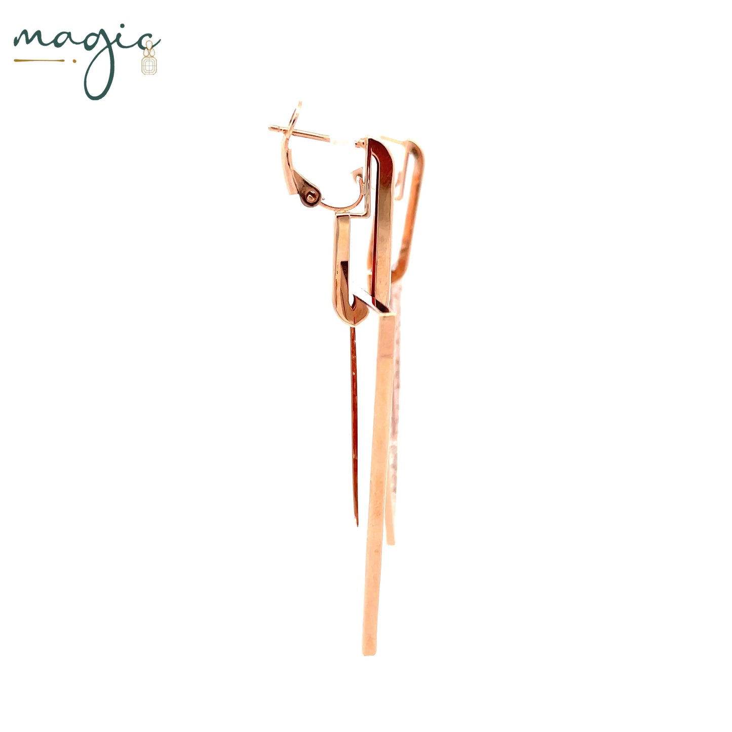Rose Gold Geometric Drop Earrings