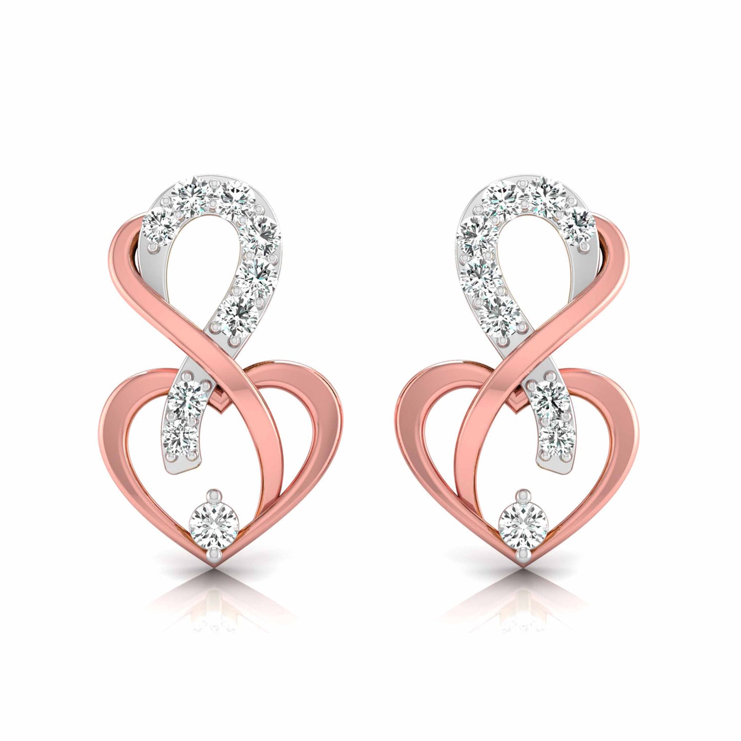 Magic Graceful Infinity & Heart Diamond Earrings