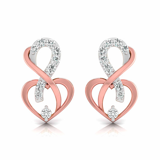Magic Graceful Infinity & Heart Diamond Earrings