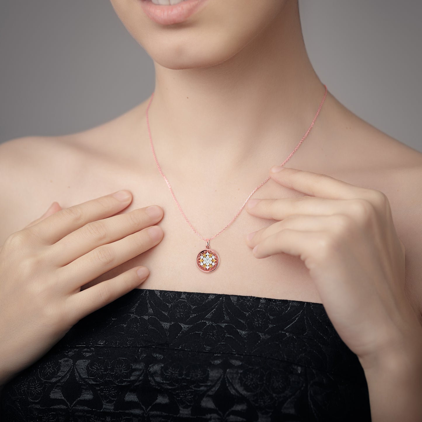 Magic Radiant Floral Diamond Pendant