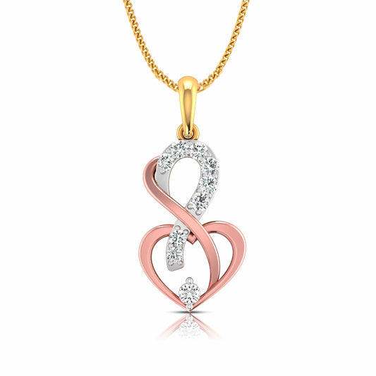Magic Graceful Infinity & Heart Diamond Pendant