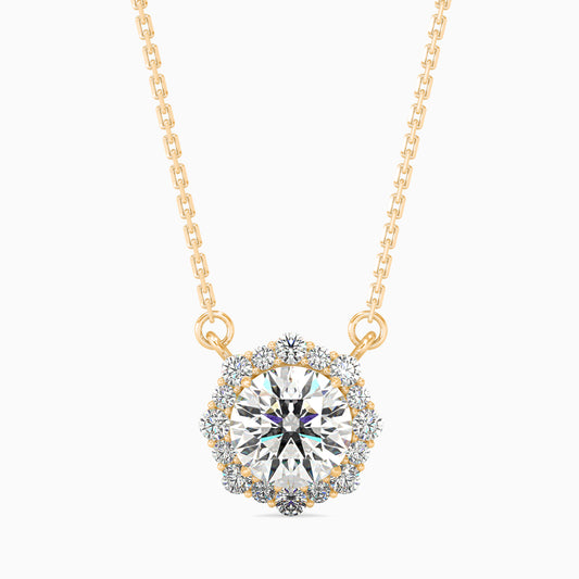 Magic Alluring Beaded Solitare Diamond Pendant