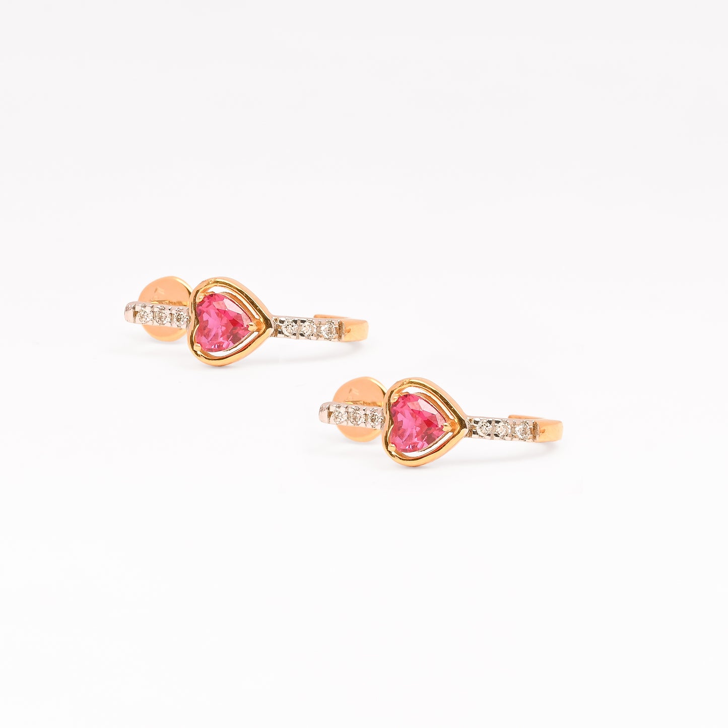 Magic Studded Heart Hoop Earrings