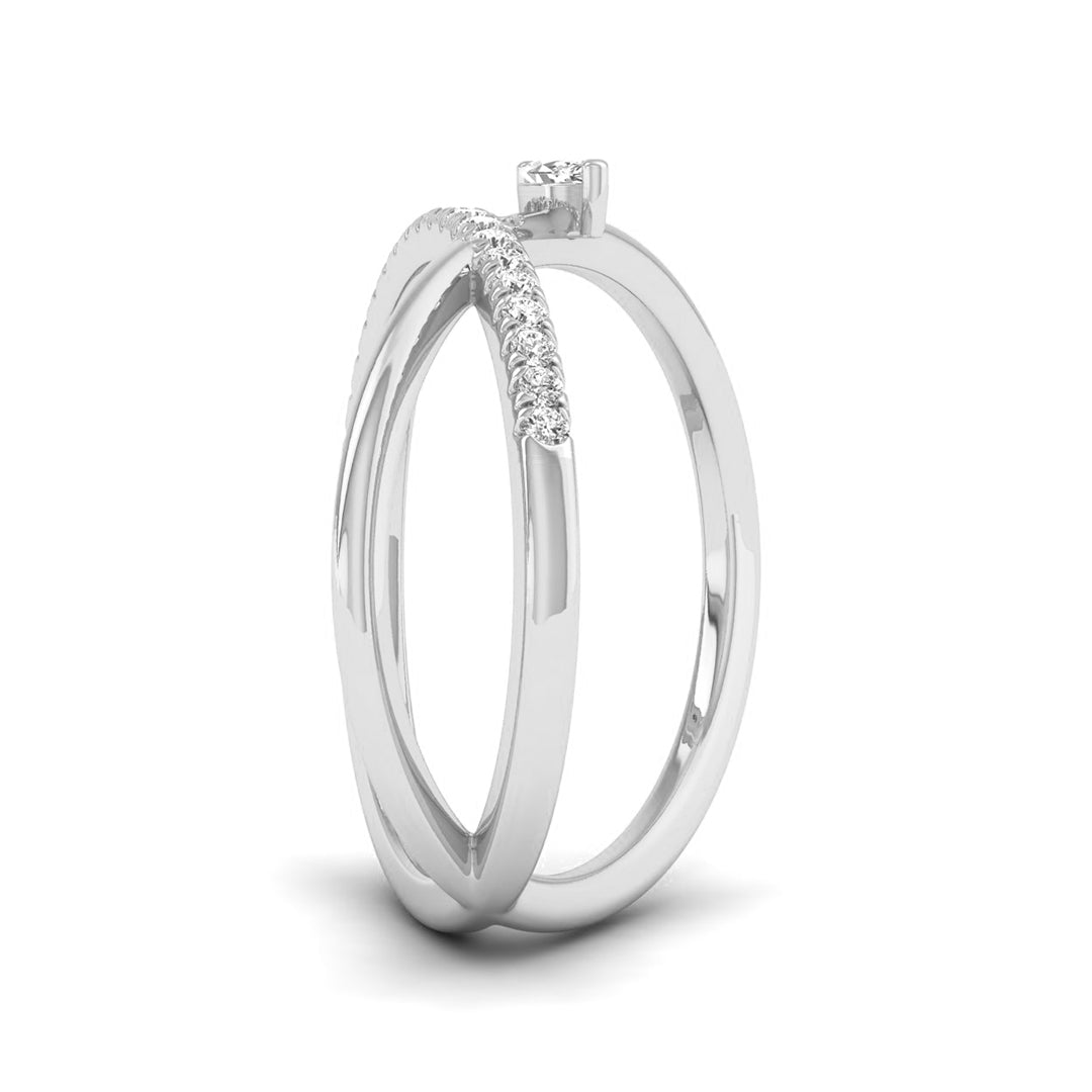 Magic Crossover Open-Band Gold Diamond Ring