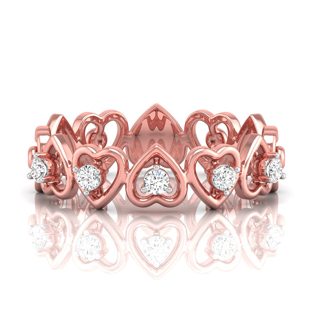 Magic Modern Heart-Shaped Diamond Band