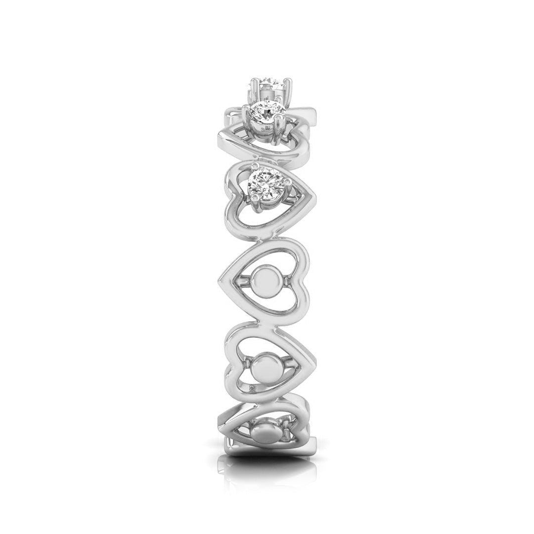 Magic Modern Heart-Shaped Diamond Band