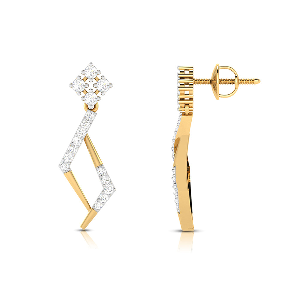 Magic Geometric Elegance Diamond Drop Earrings