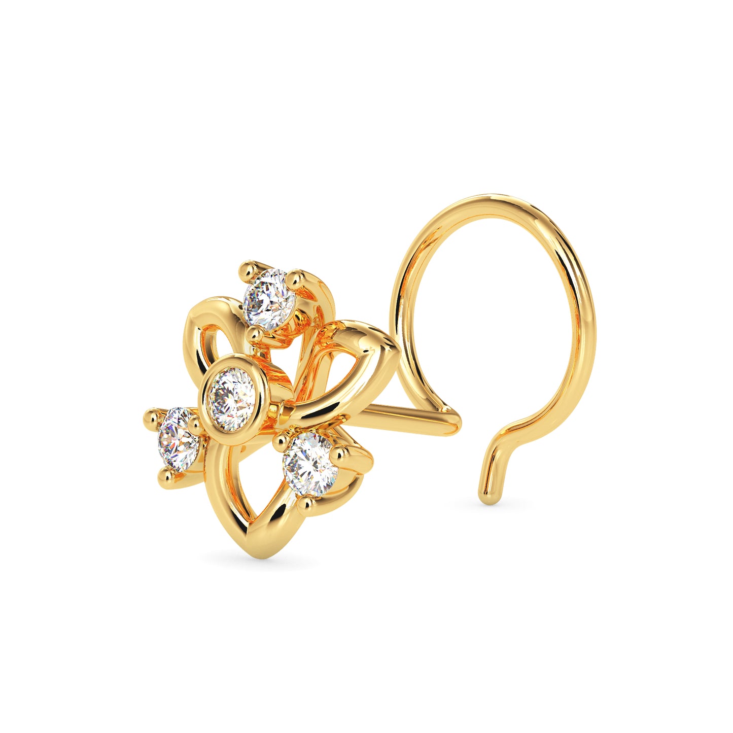 Magic Golden Blossom Sparkle Nose Pin