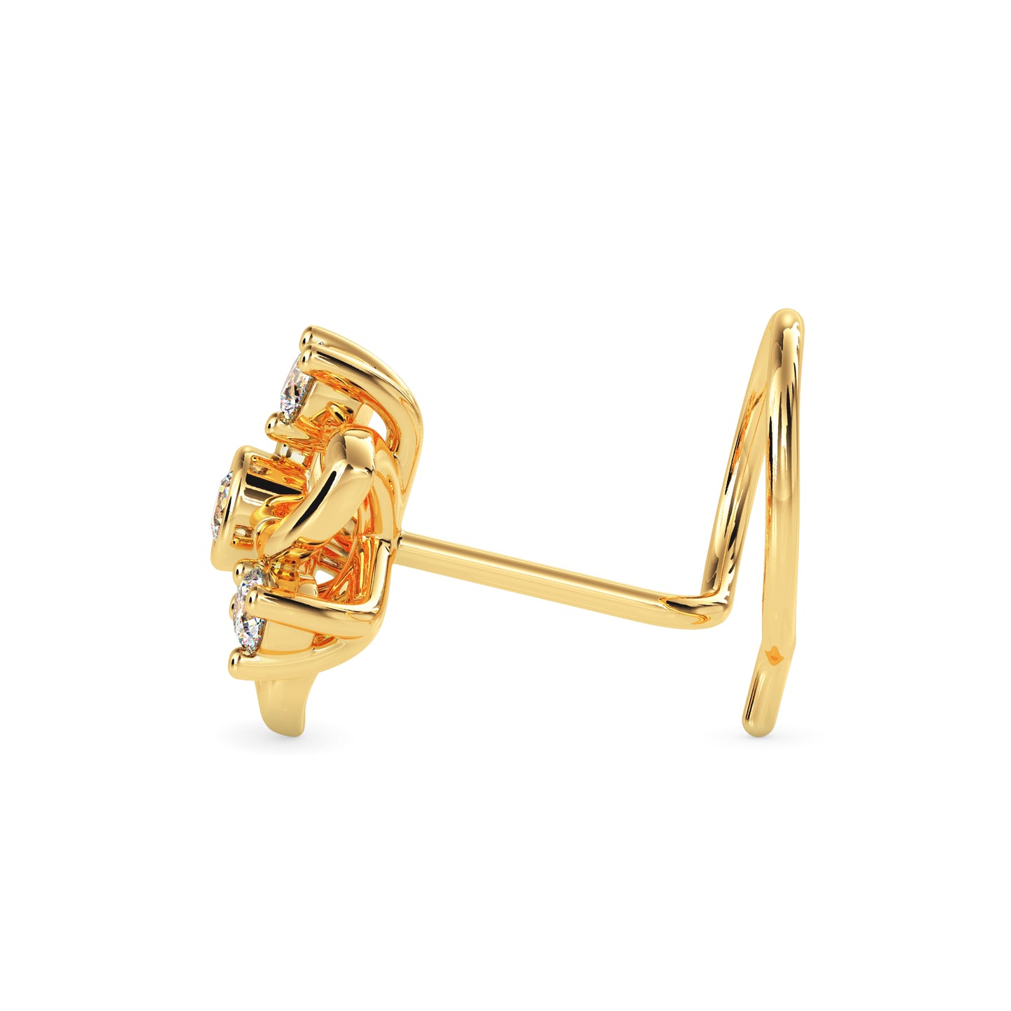 Magic Golden Blossom Sparkle Nose Pin