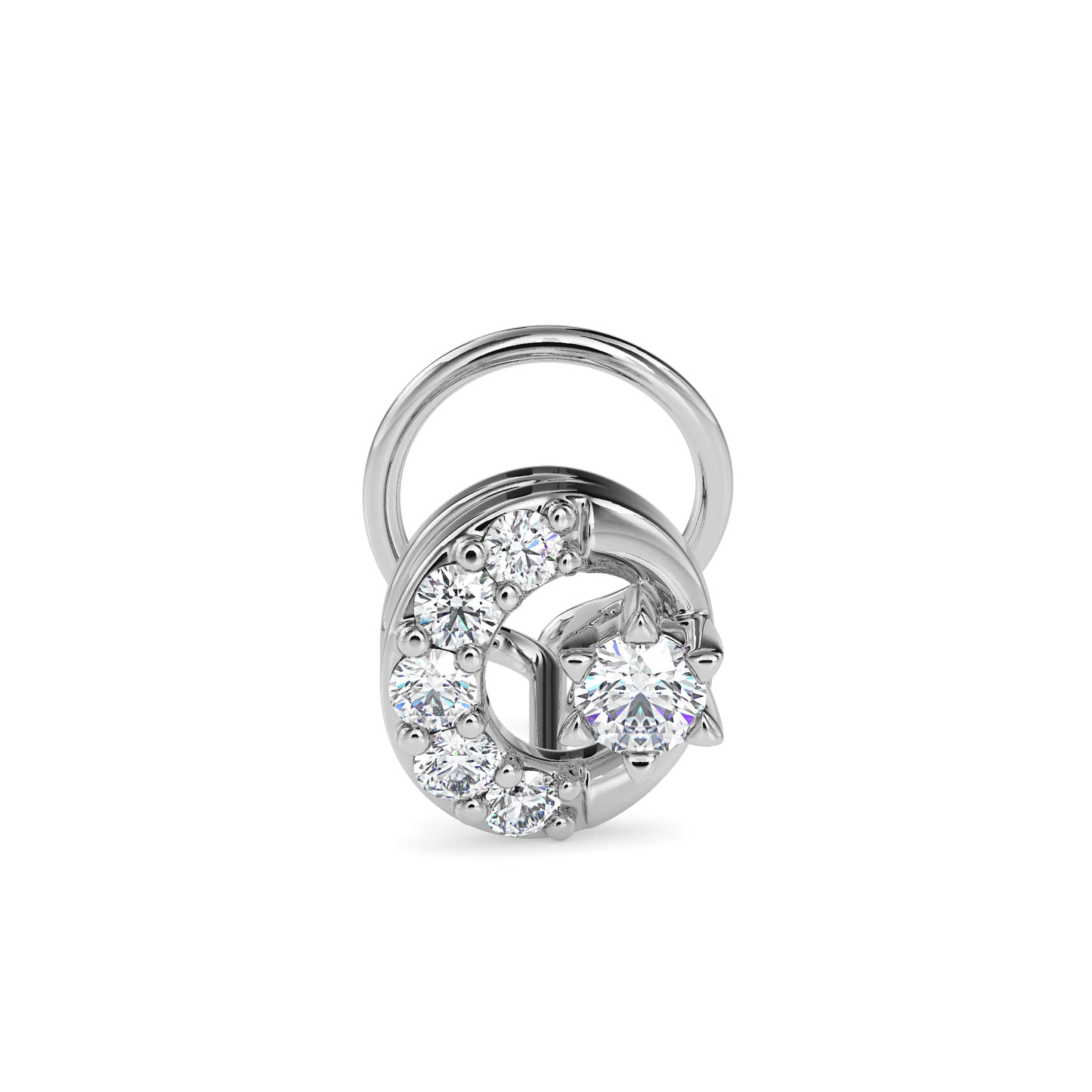 Magic Graceful Swirl Diamond Nose Pin