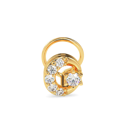 Magic Graceful Swirl Diamond Nose Pin