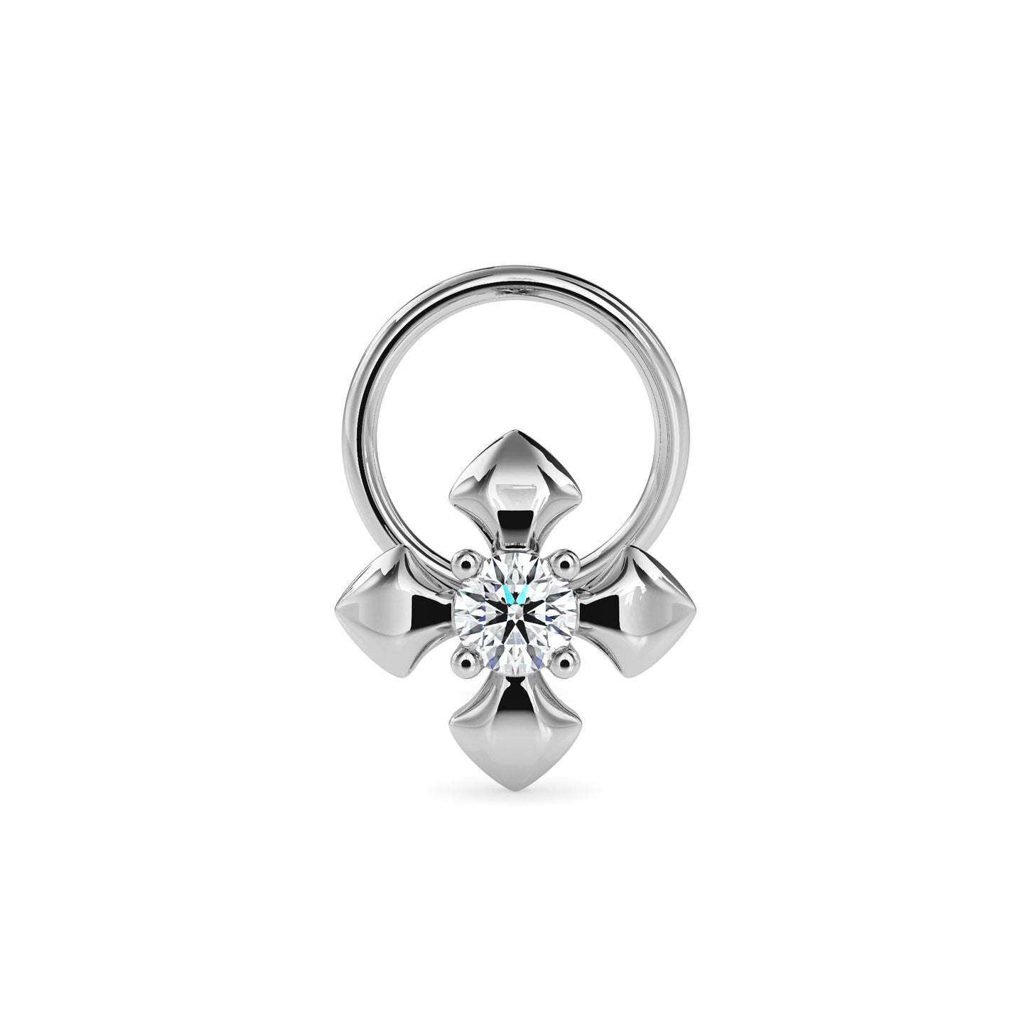 Magic Floral Shine Gold and Diamond Nose Pin