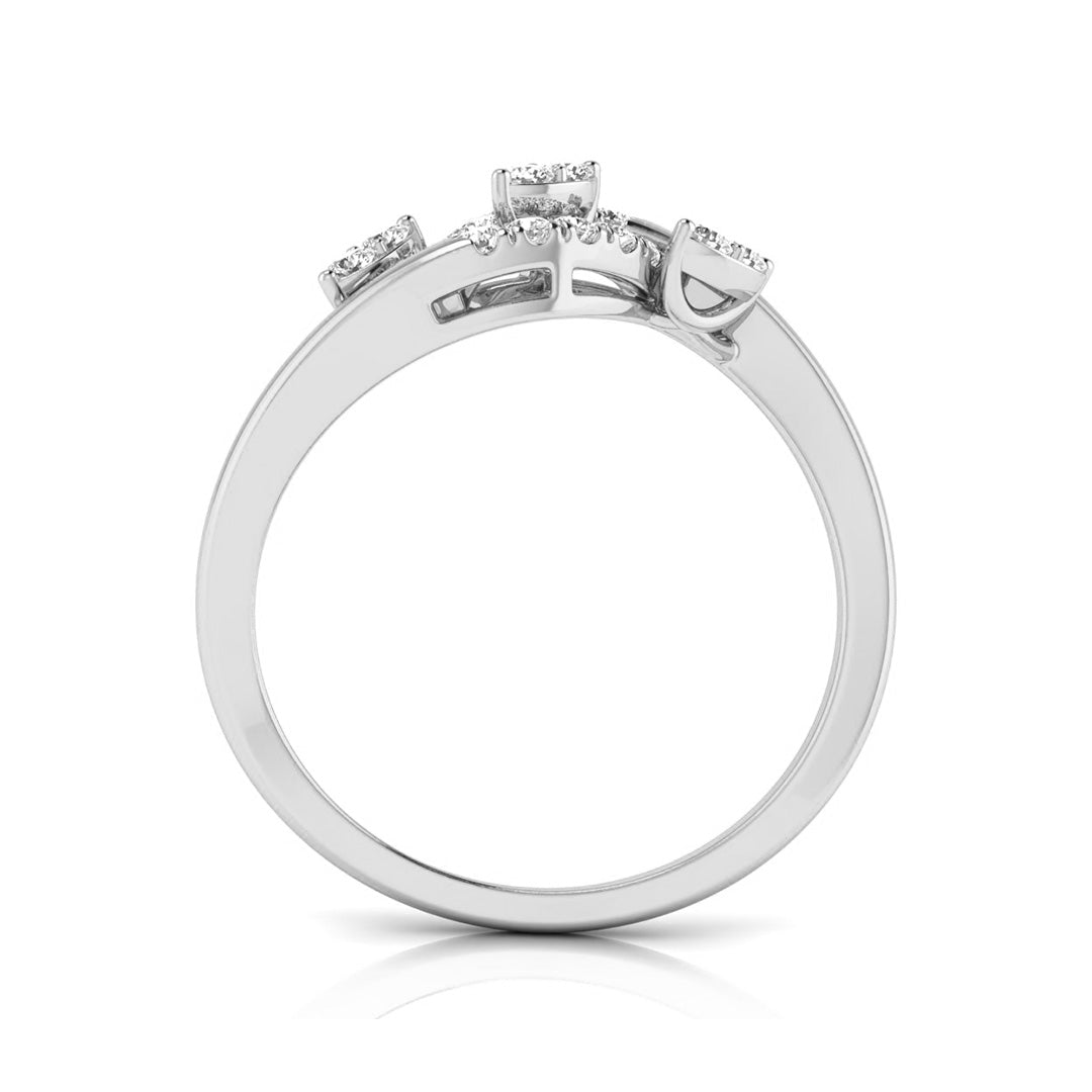 Magic Contemporary Gold Ring with Diamonds