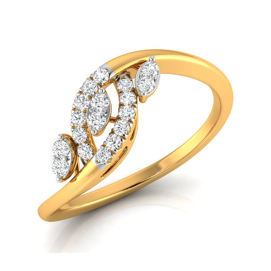 Magic Contemporary Gold Ring with Diamonds