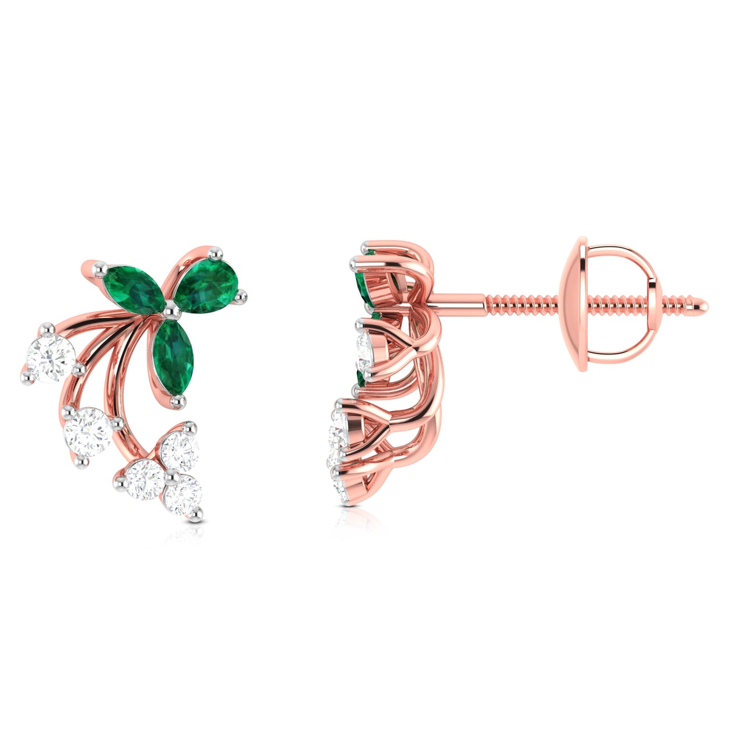 Magic Curve Brilliant Radiant Diamond Earrings