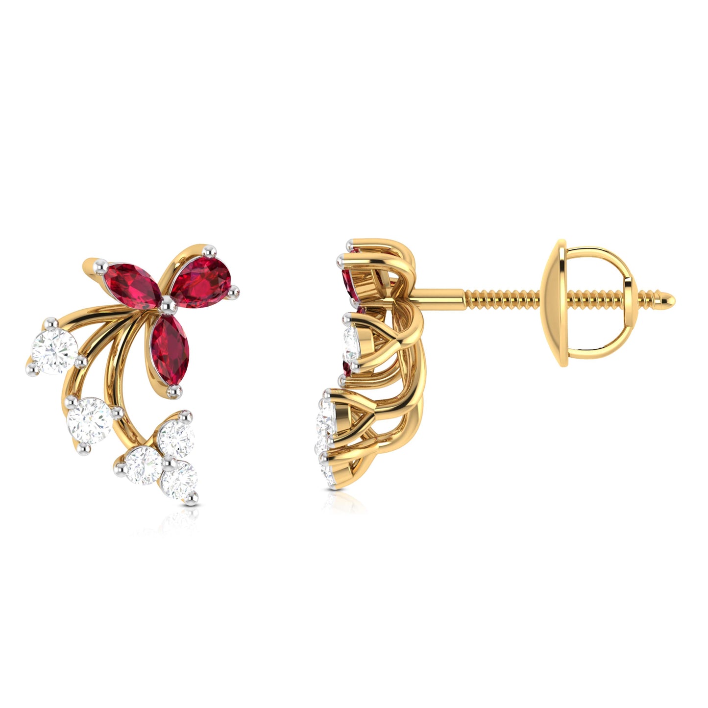 Magic Curve Brilliant Radiant Diamond Earrings