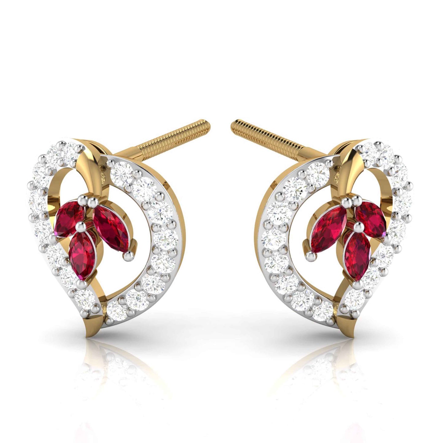 Magic Studded Diamond Heart Radiant Earrings