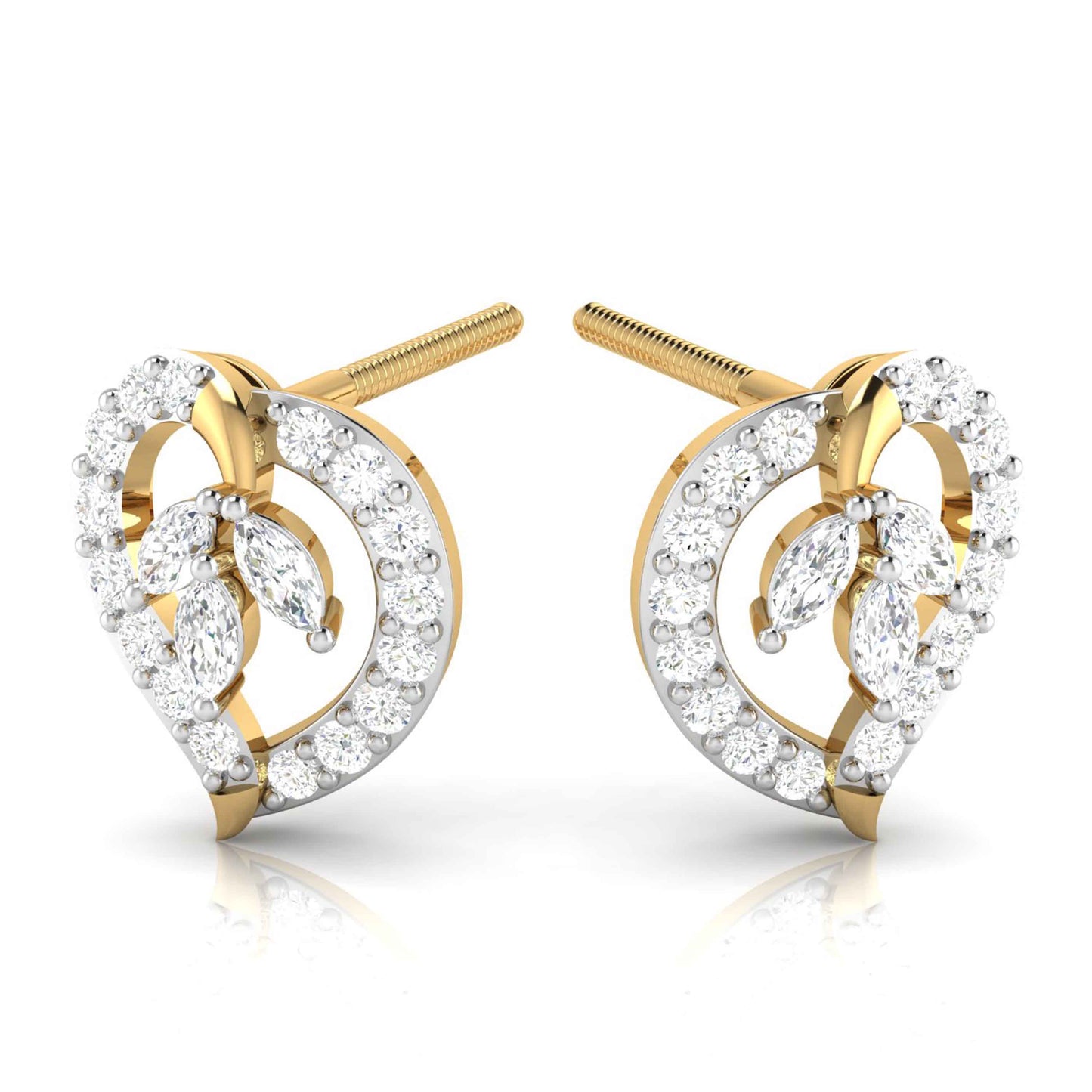 Magic Studded Diamond Heart Earrings