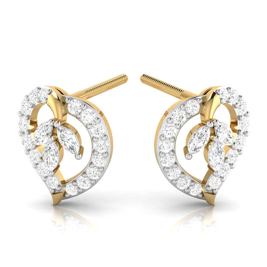 Magic Studded Diamond Heart Earrings