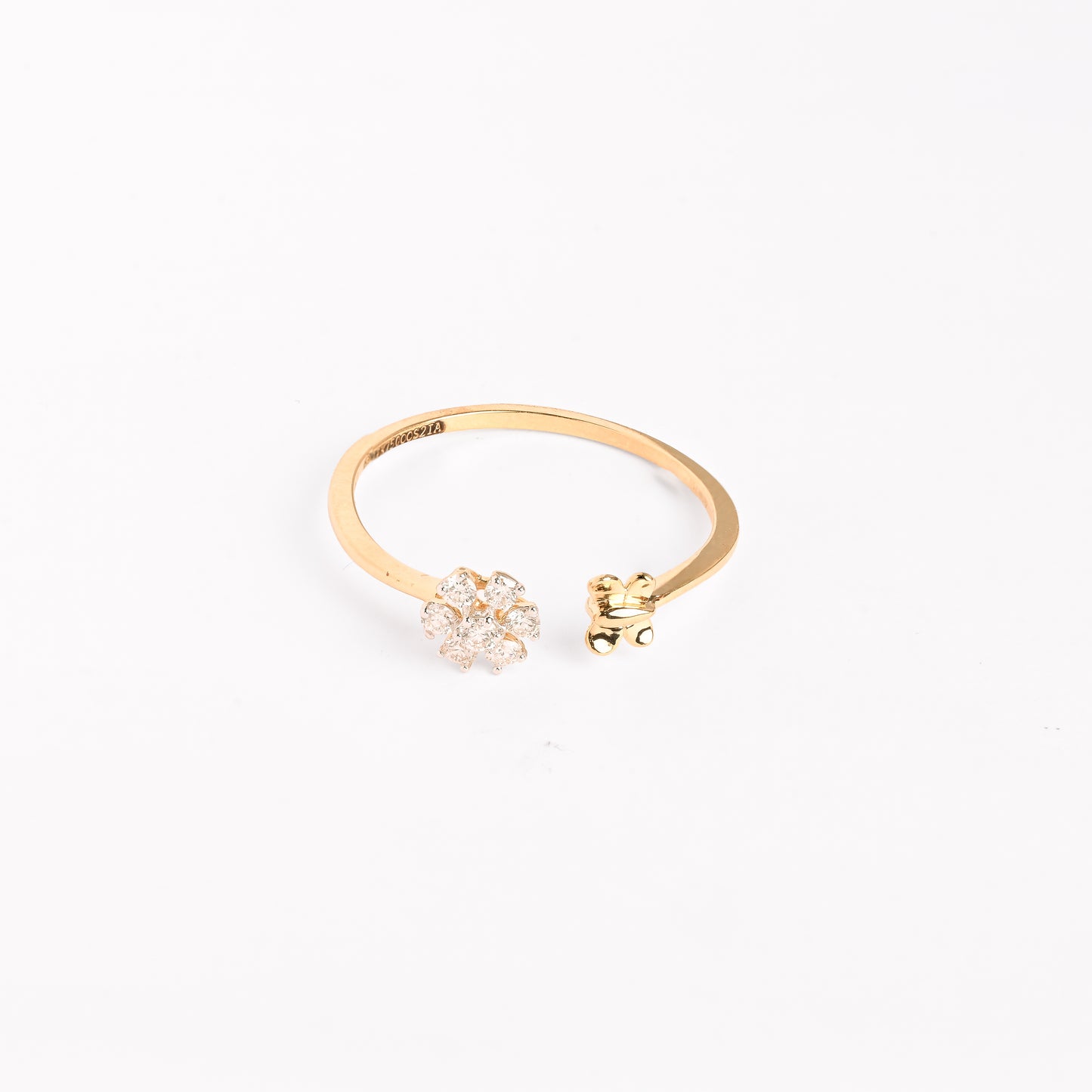 Magic Sparkling Daisy Butterfly Diamond Ring