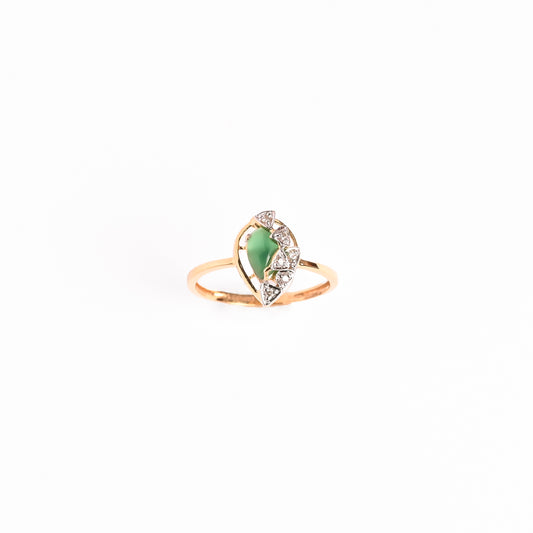 Magic Lovebits Green Emereled Diamond Ring