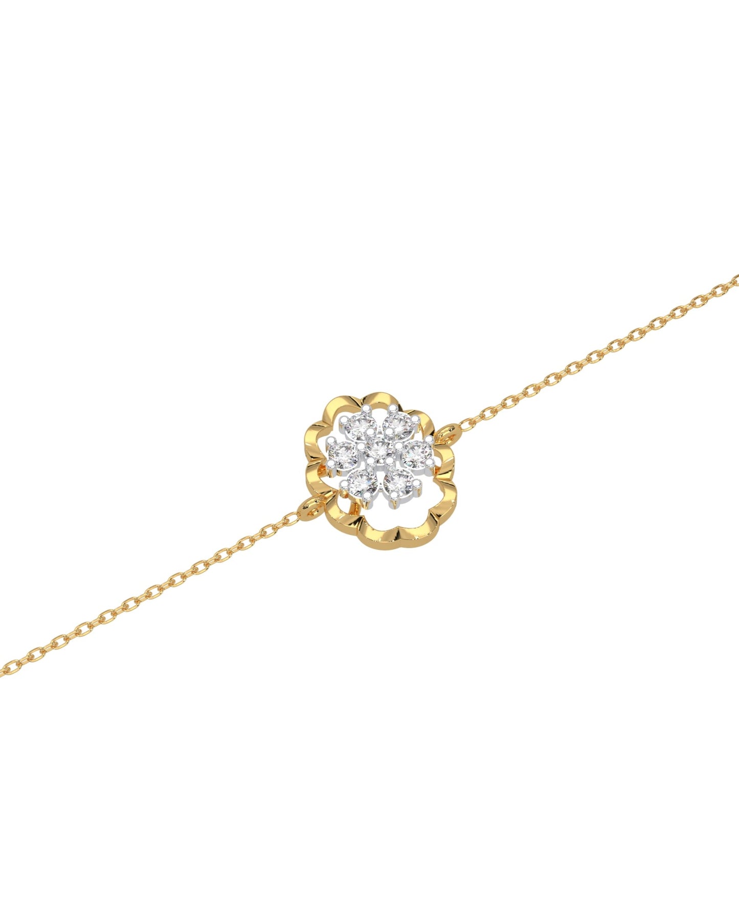 Magic Radiant Shimmering Flower Chain Bracelet