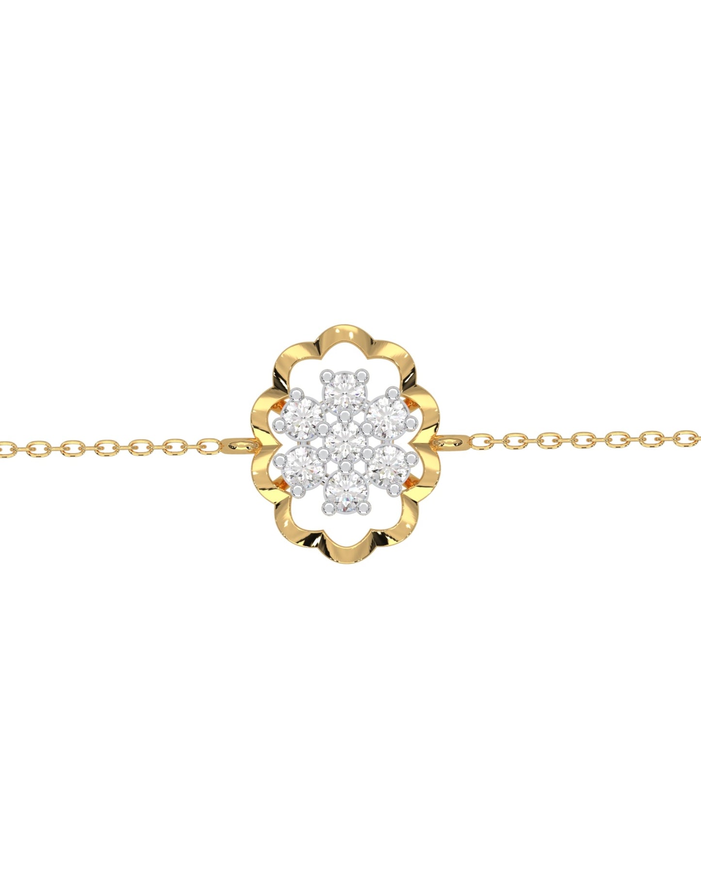 Magic Radiant Shimmering Flower Chain Bracelet